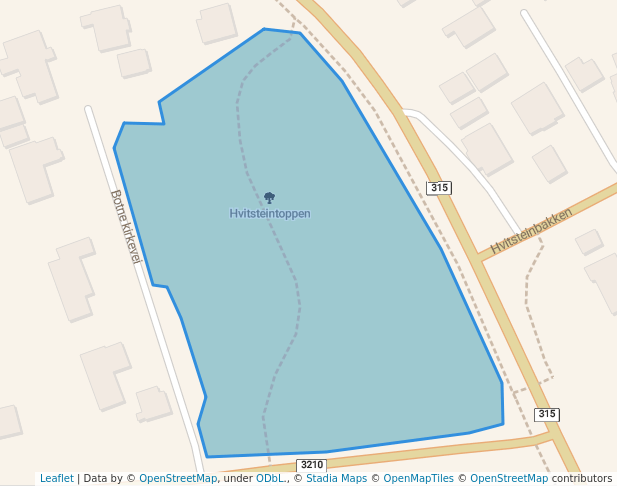 walking in Hvitsteintoppen map in Holmestrand