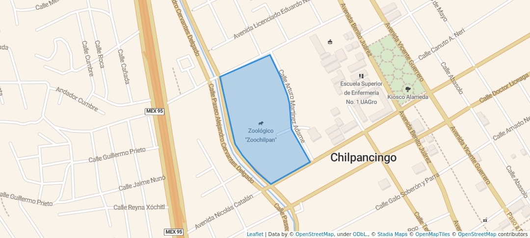 walking in Zoológico "Zoochilpan" map in Chilpancingo de los Bravo