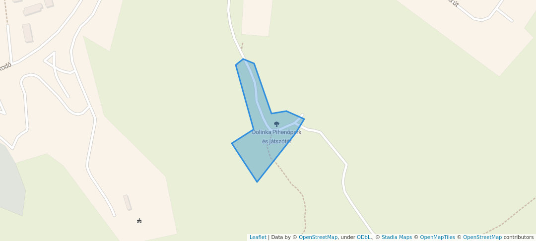 walking in Dolinka Pihenőpark és játszótér map in Salgótarján