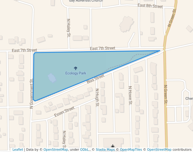 walking in Ecology Park map in Valentine