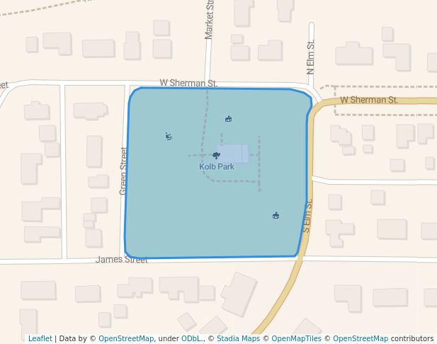 walking in Kolb Park map in Saint Joseph
