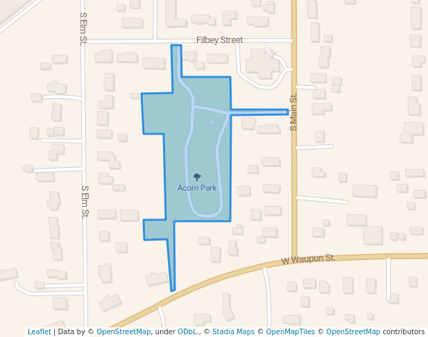 walking in Acorn Park map in Oakfield