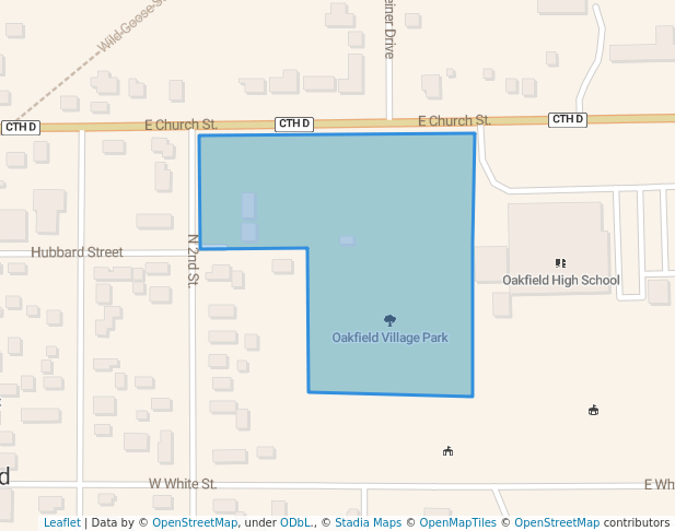 walking in Oakfield Village Park map in Oakfield