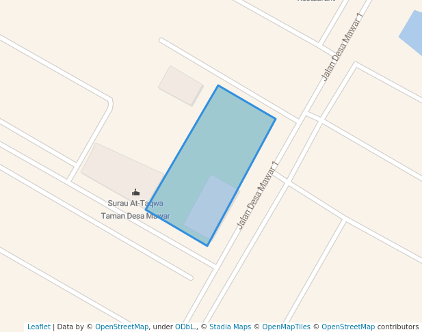 walking in Desa Mawar Leisure Park map in Tanjong Karang