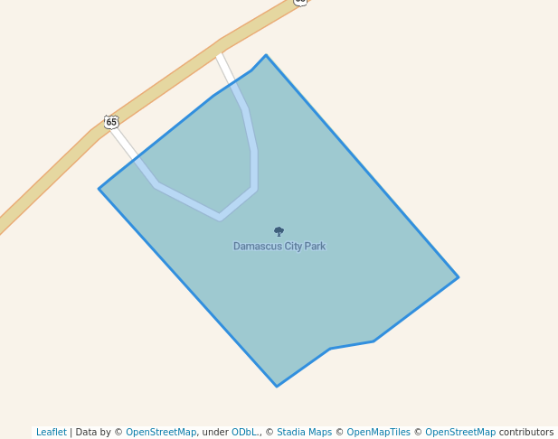 walking in Damascus City Park map in Damascus