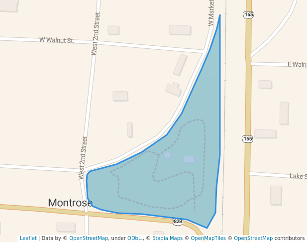 walking in Montrose City Park map in Montrose