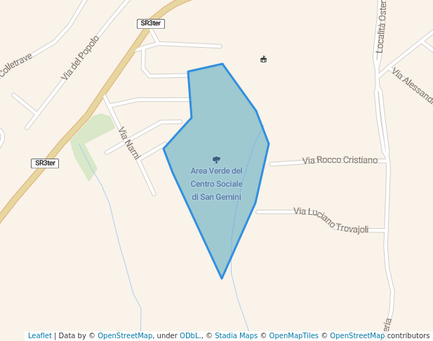 walking in Area Verde del Centro Sociale di San Gemini map in San Gemini