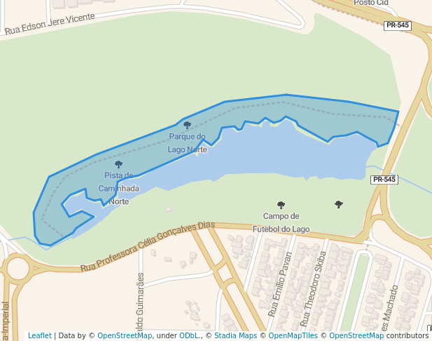 walking in Pista de Caminhada Norte map in Londrina