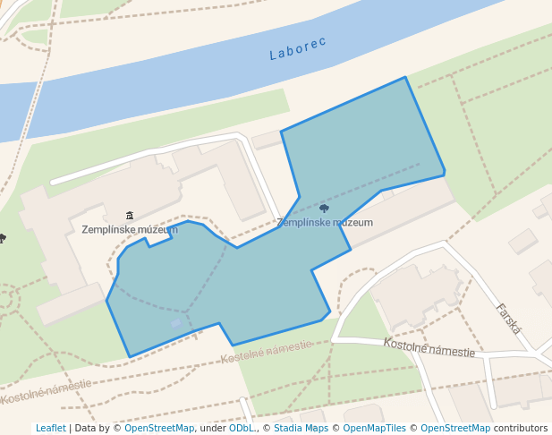 walking in Zemplínske múzeum map in Michalovce