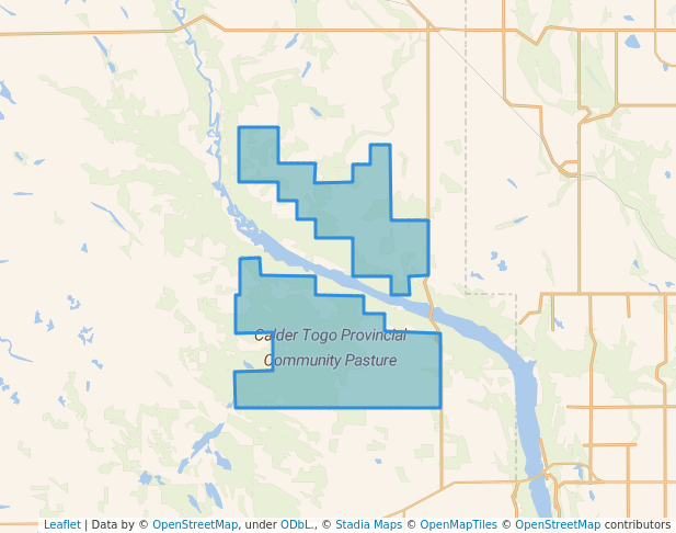 walking in Calder Togo Provincial Community Pasture map in Togo