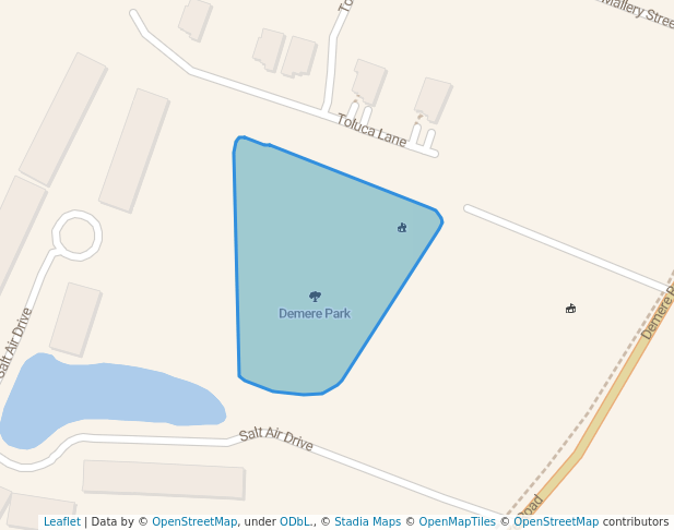 walking in Demere Park map in St. Simons Island