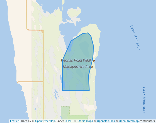 walking in Peonan Point Wildlife Management Area map in KOOSTATAK