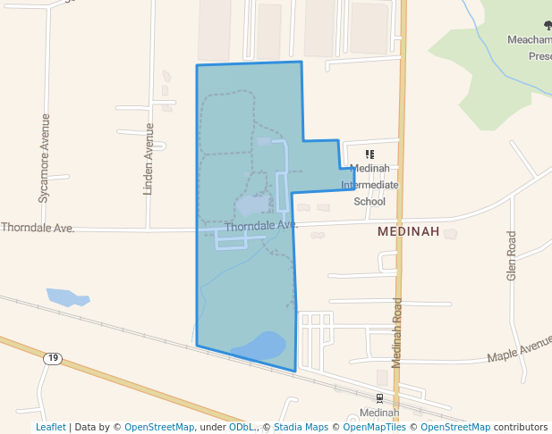 walking in Medinah Park map in Medinah