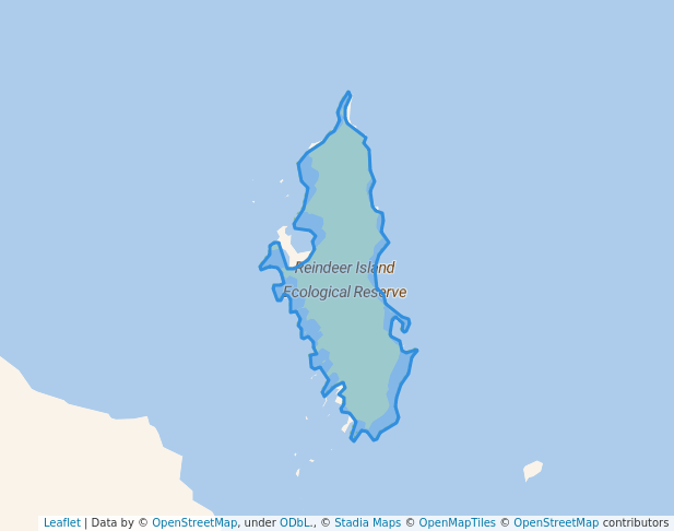 walking in Reindeer Island Ecological Reserve map in KOOSTATAK