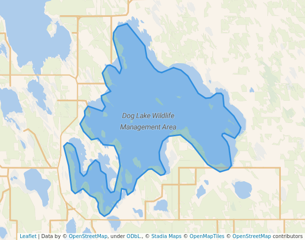 walking in Dog Lake Wildlife Management Area map in Pebble Beach