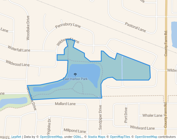 walking in East Harbor Park map in Hanover Park