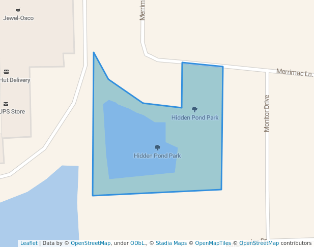 walking in Hidden Pond Park map in Hanover Park