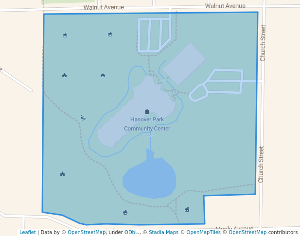 walking in Hanover Park Community Park map in Hanover Park