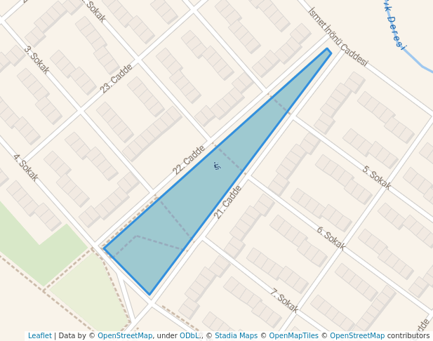 walking in Üçgen Park map in Bahçelievler