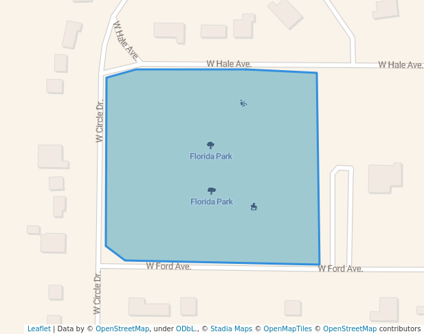 walking in Florida Park map in Osceola