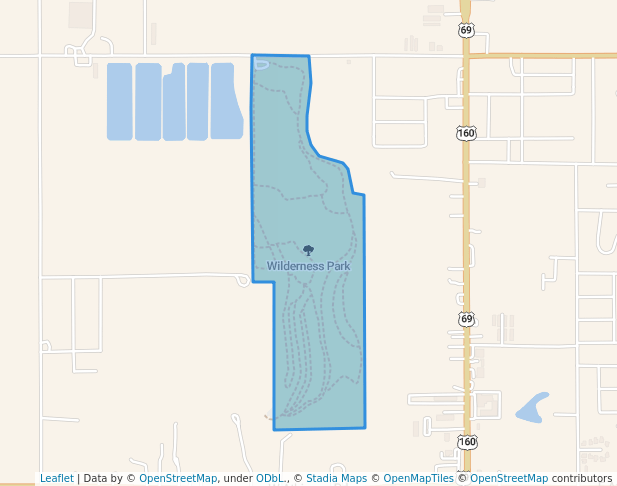 walking in Wilderness Park map in Pittsburg