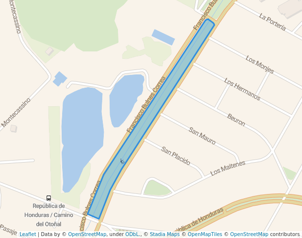 walking in Plaza Francisco Bulnes Correa map in Las Condes