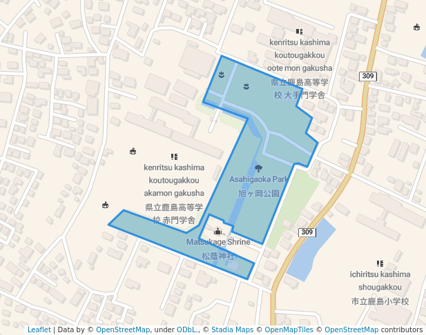 Asahigaoka Park in Kashima | Map and Routes