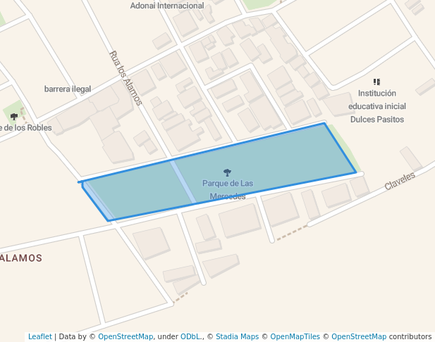 walking in Parque de LAs Mercedes map in Paucarpata