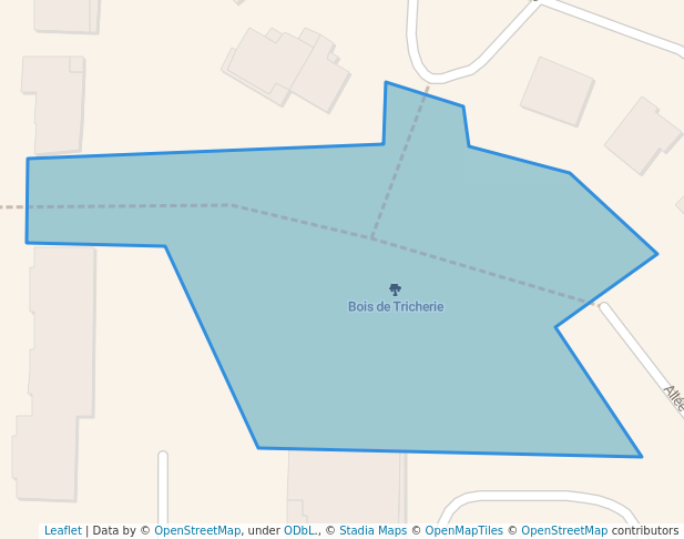 walking in Bois de Tricherie map in Colomiers