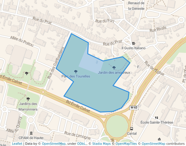 walking in Parc des Tourelles map in Colomiers