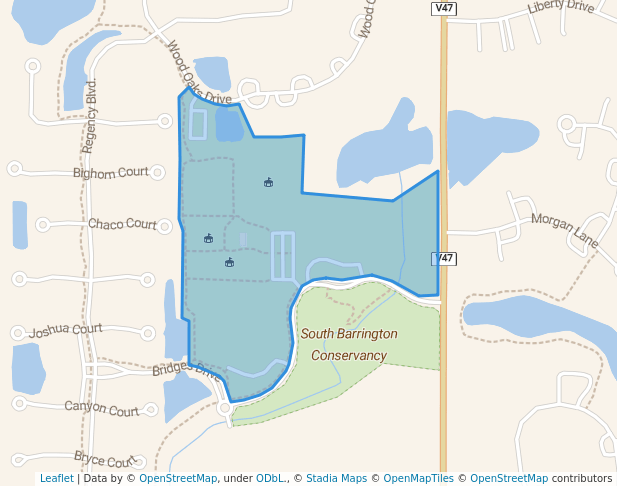 walking in New Community Park map in South Barrington