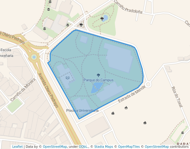walking in Parque do Campus map in Ourense