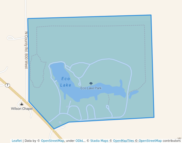 walking in Eco Lake Park map in Elizabethtown