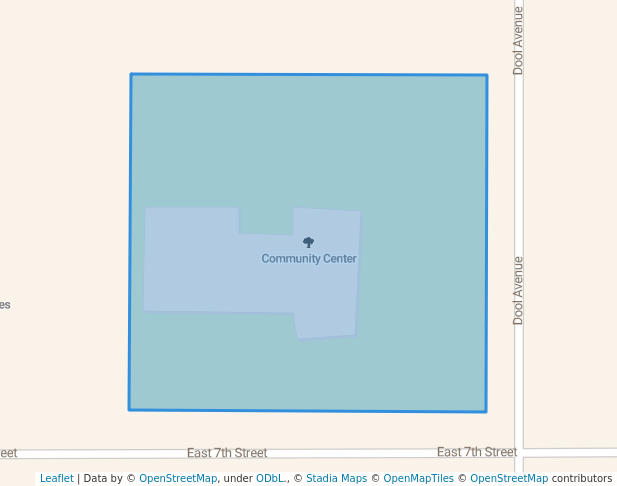 walking in Community Center map in Calexico