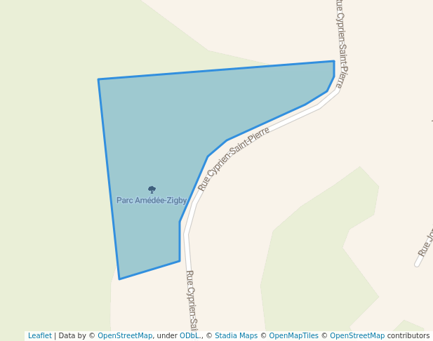 walking in Parc Amédée-Zigby map in Granby