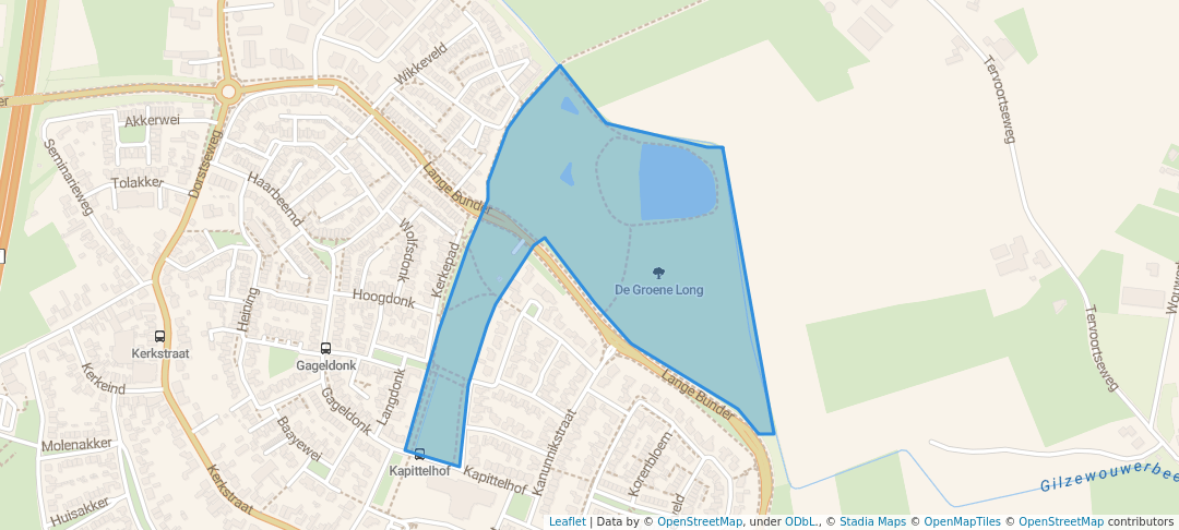 walking in De Groene Long map in Bavel