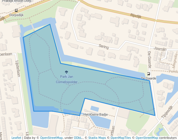 walking in Park Jan Cornelispolder map in Rhoon