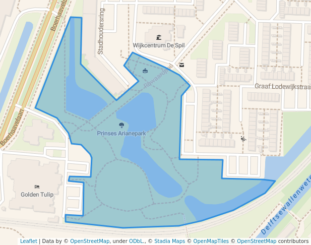 walking in Prinses Arianepark map in Zoetermeer
