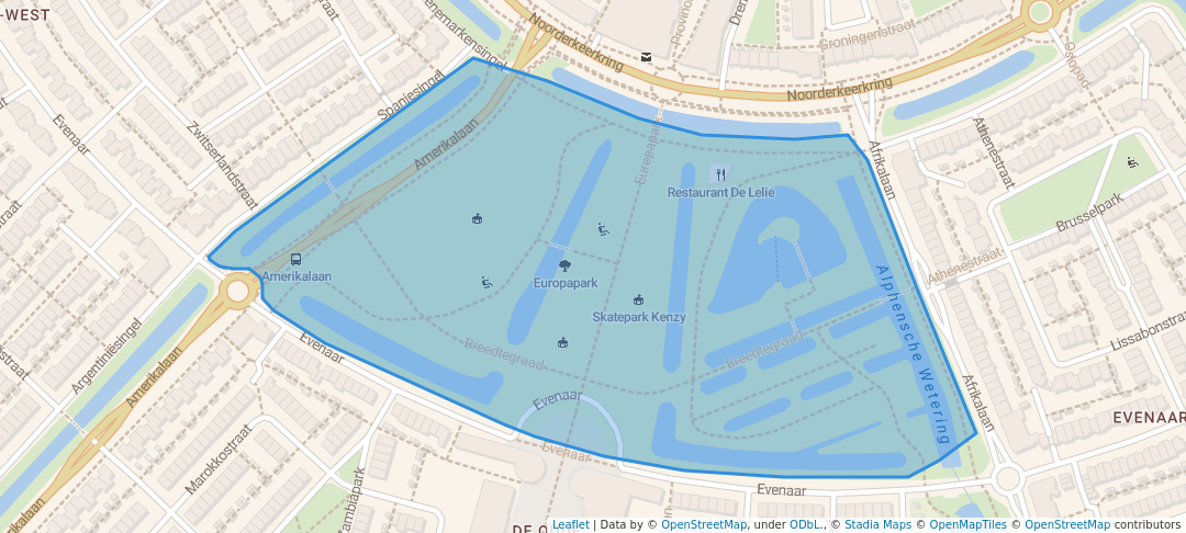 walking in Europapark map in Alphen aan den Rijn