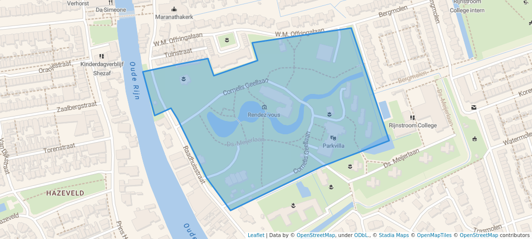 walking in Park Rijnstroom map in Alphen aan den Rijn