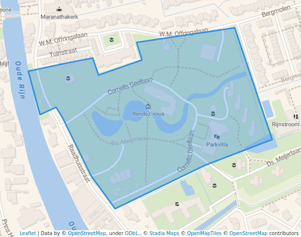 walking in Park Rijnstroom map in Alphen aan den Rijn