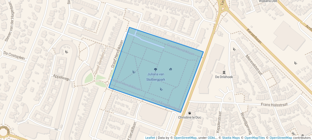 walking in Juliana van Stolbergpark map in Amersfoort