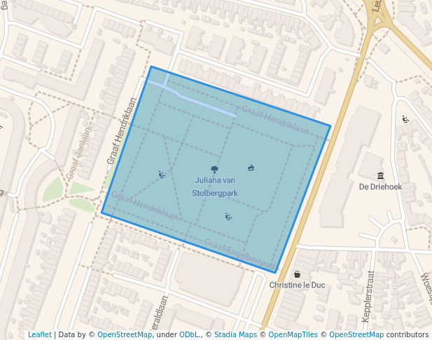 walking in Juliana van Stolbergpark map in Amersfoort