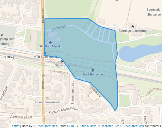 walking in Park Bultserve map in Enschede