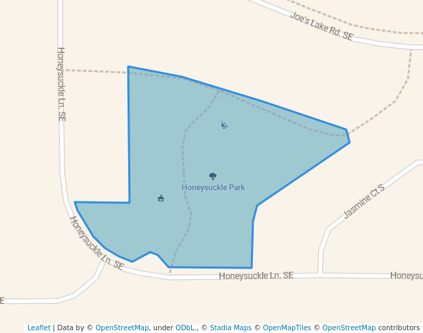 walking in Honeysuckle Park map in Cambridge