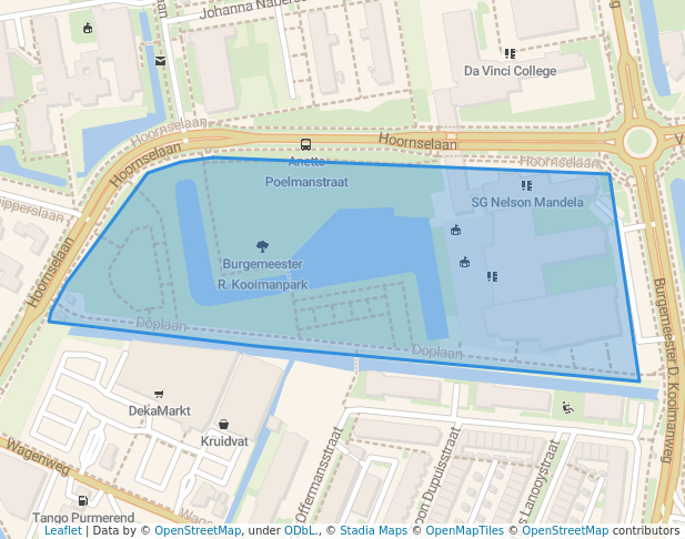 walking in Burgemeester R. Kooimanpark map in Purmerend