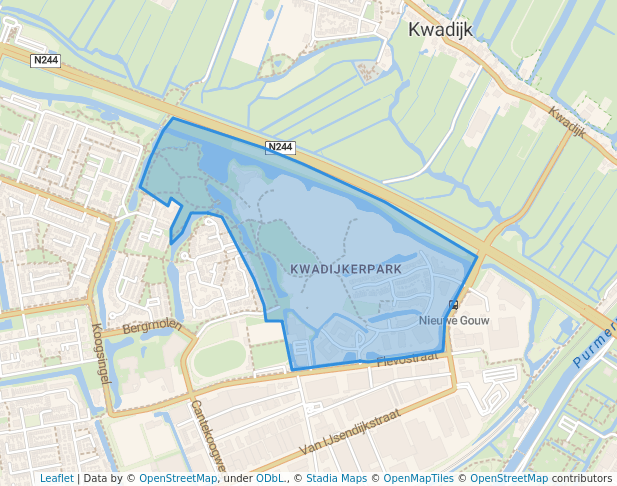 walking in Park De Noord map in Purmerend