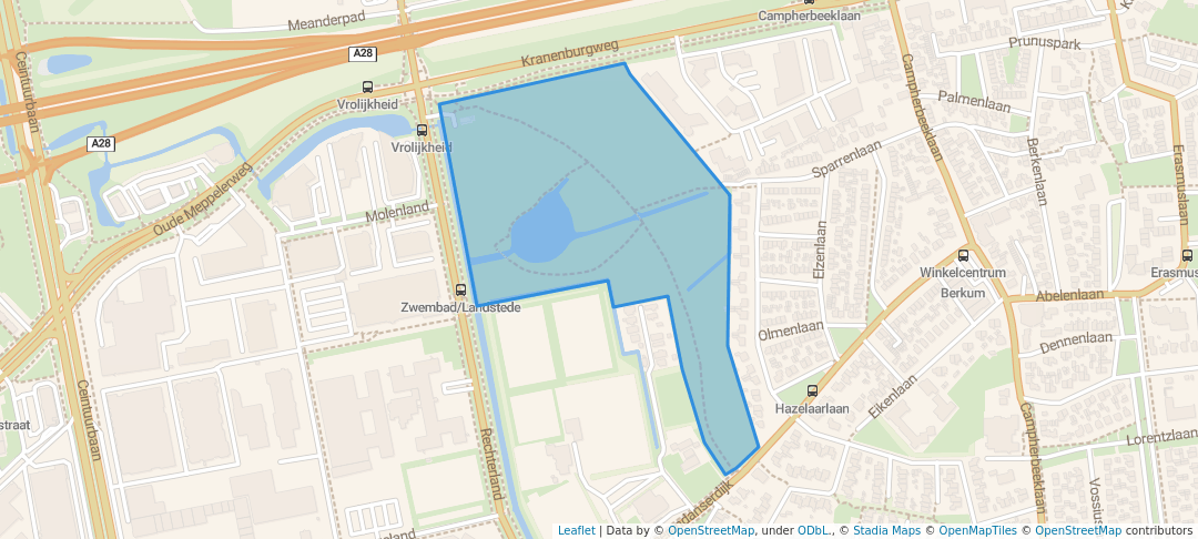 walking in Vegtlusterbos map in Zwolle