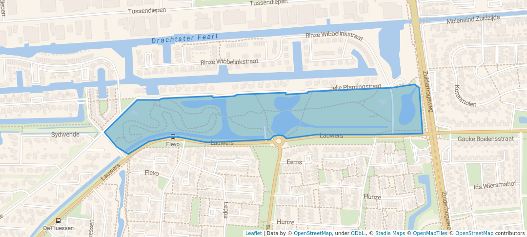 walking in Slingepark map in Drachten