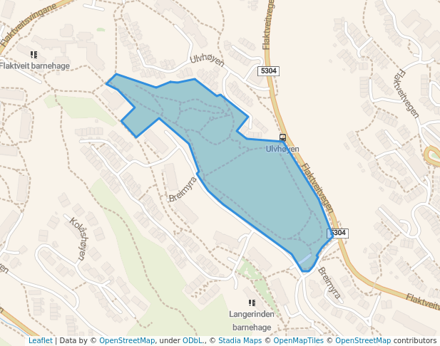 walking in Flaktveitparken map in Bergen